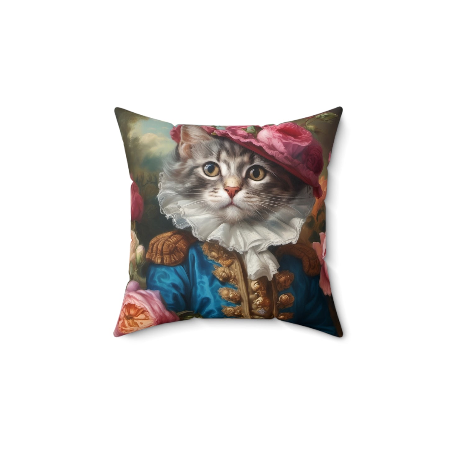 Rococo Cat Square Pillow (A Kitten 2)
