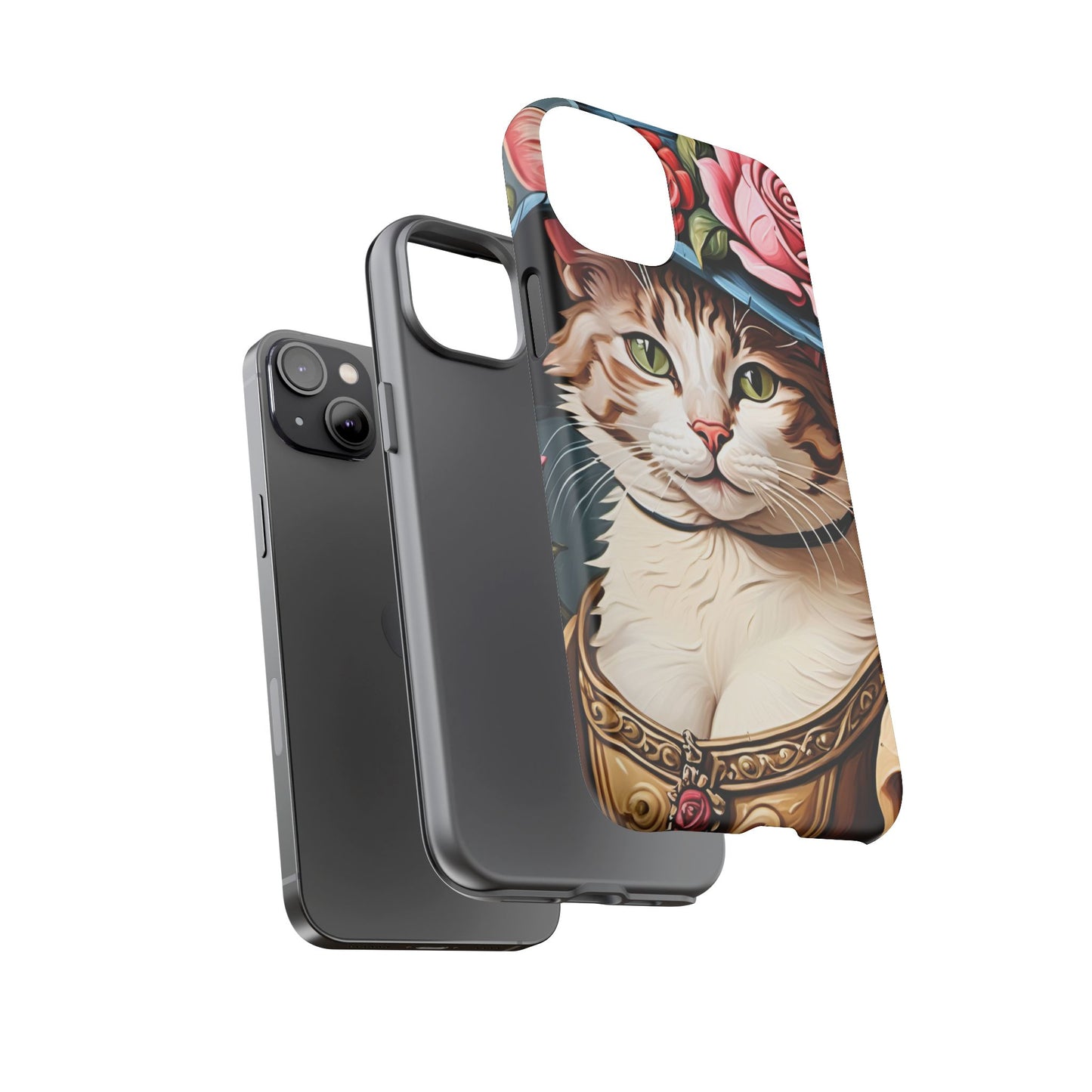 Oil Painting Cat Tough Phone Cases (A Lady 2)