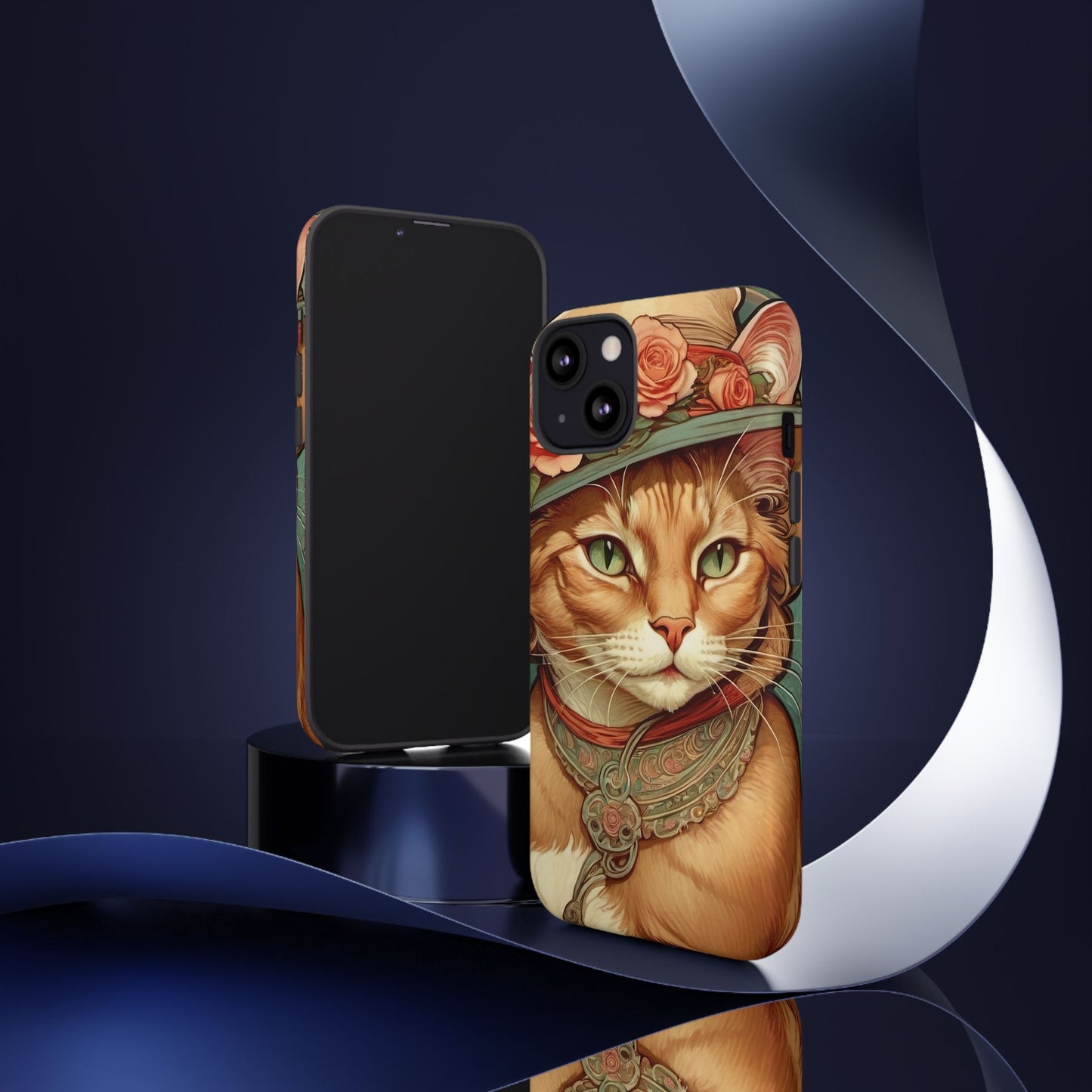 Alphonse Mucha Tough Phone Cases (A lady cat 2)