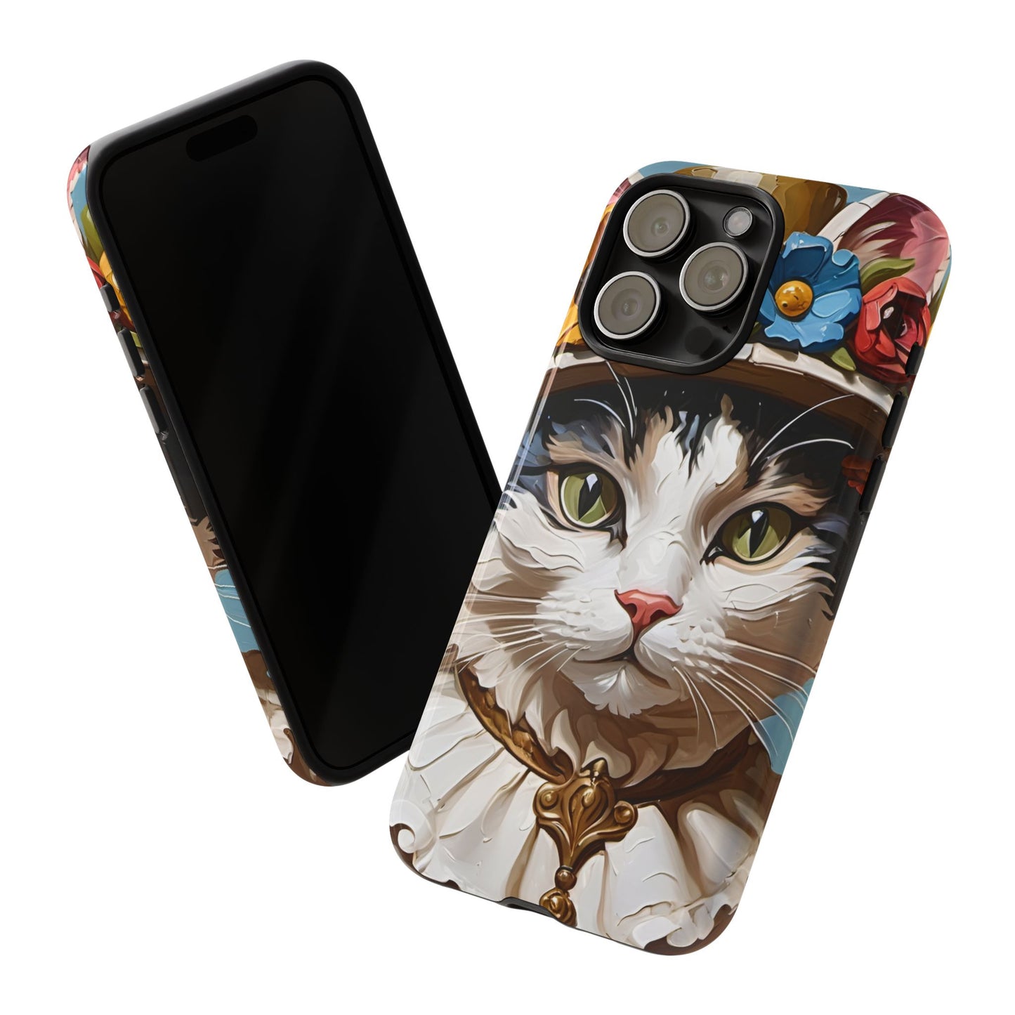 Oil Painting Cat Tough Phone Cases (A Lady)