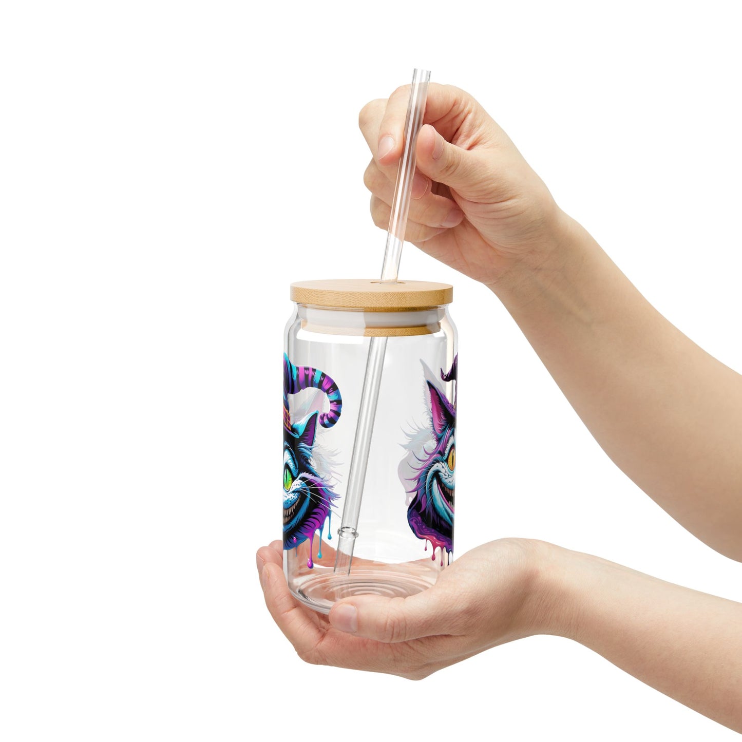 Halloween Cheshire Cat Sipper Glass, 16oz