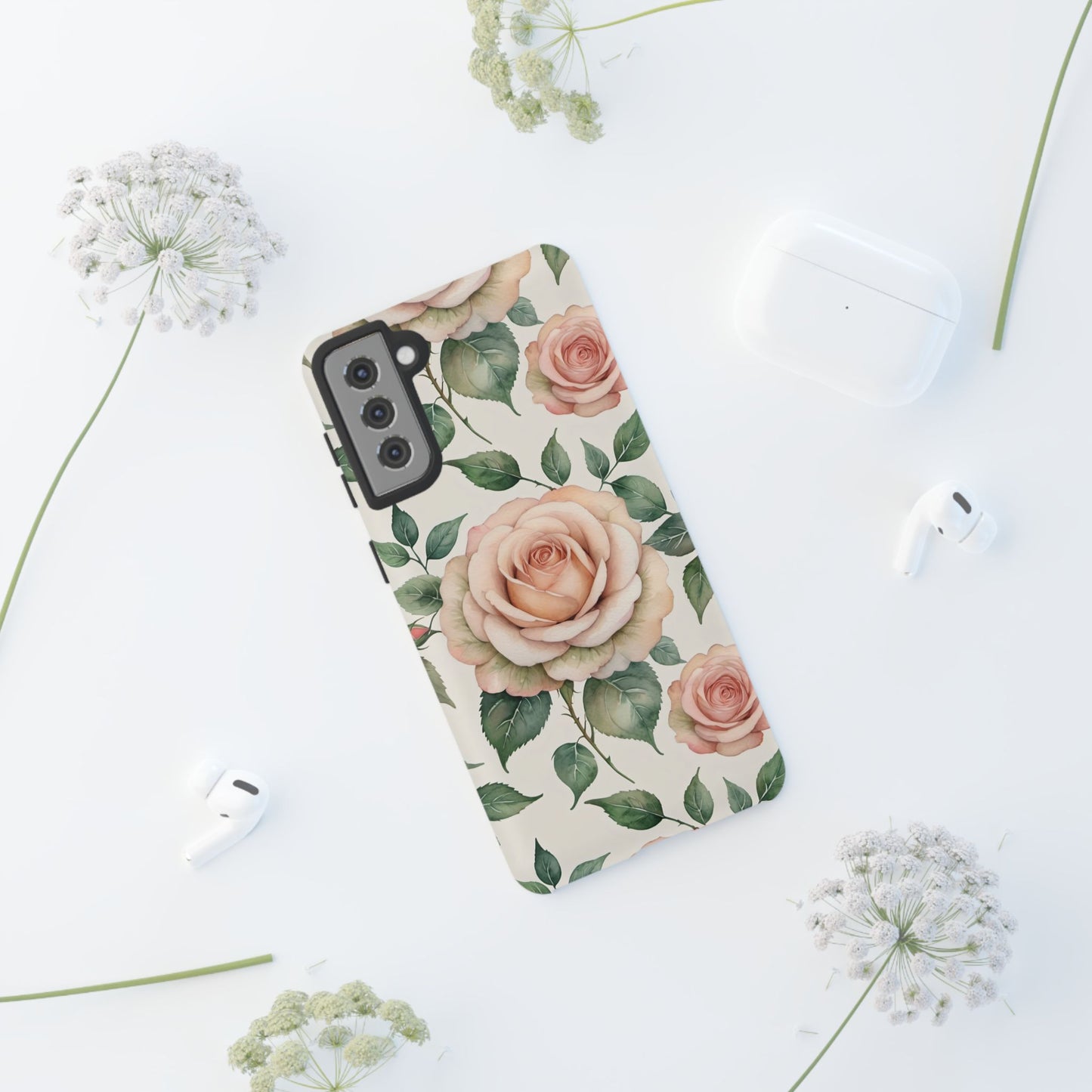 Watercolor Large Roses Tough Cases