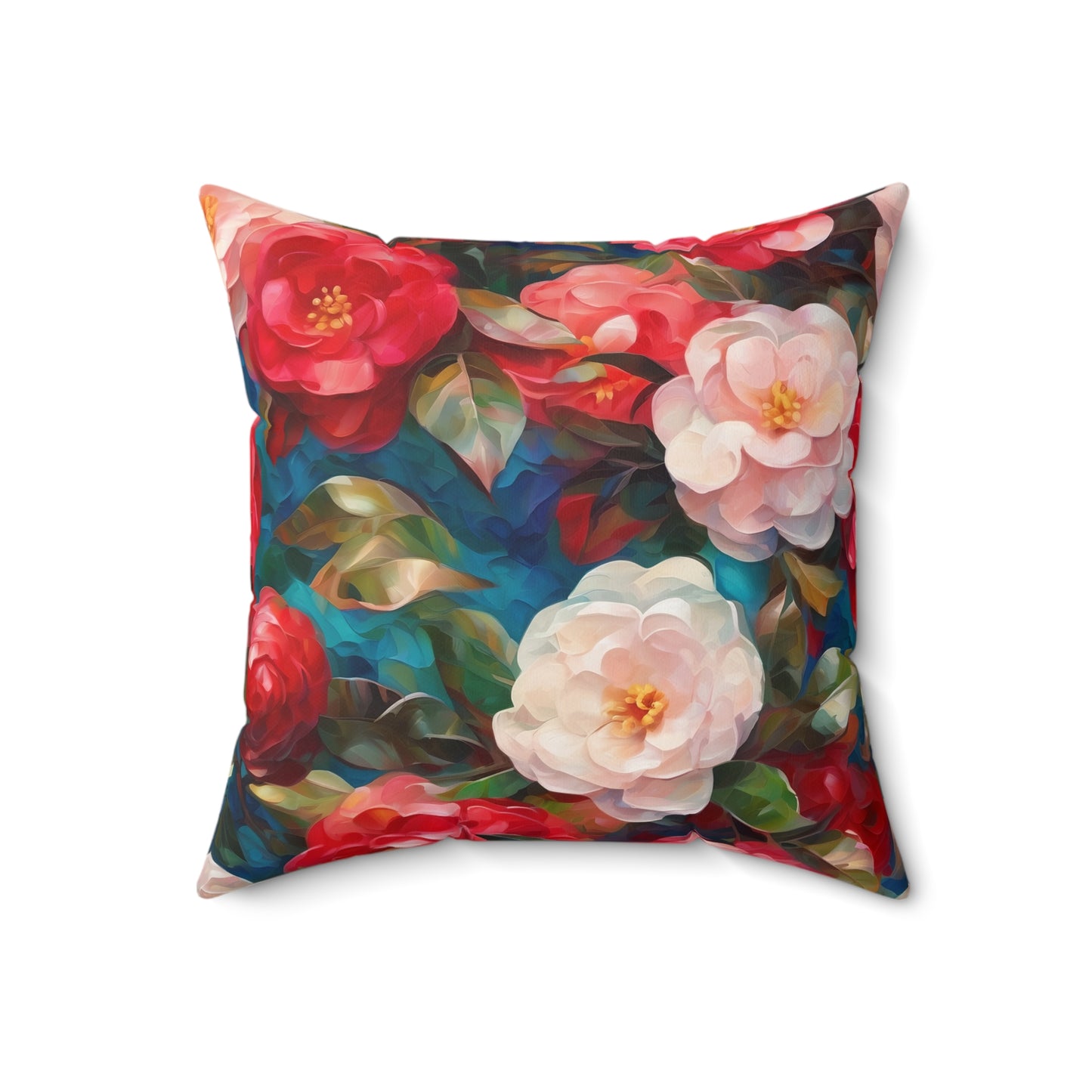 Claude Monet inspired Begonias Square Pillow