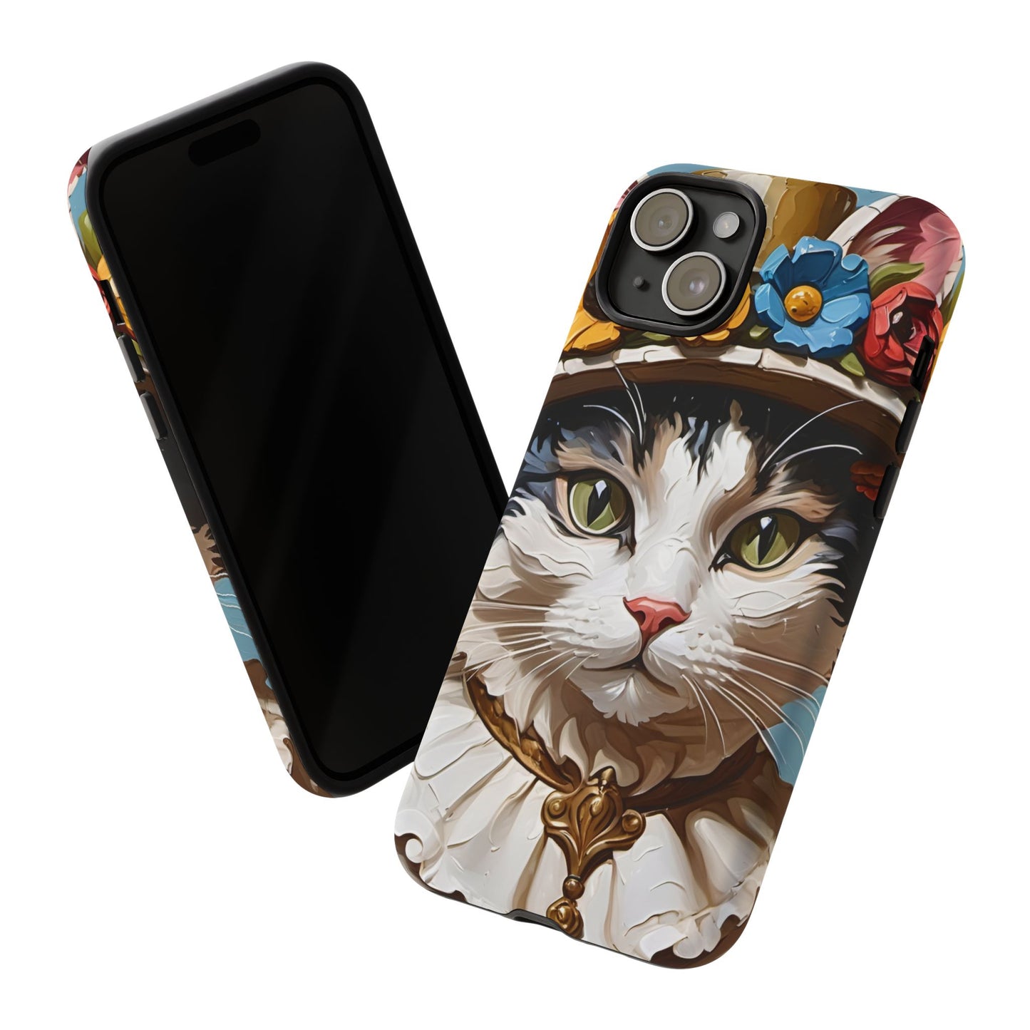 Oil Painting Cat Tough Phone Cases (A Lady)