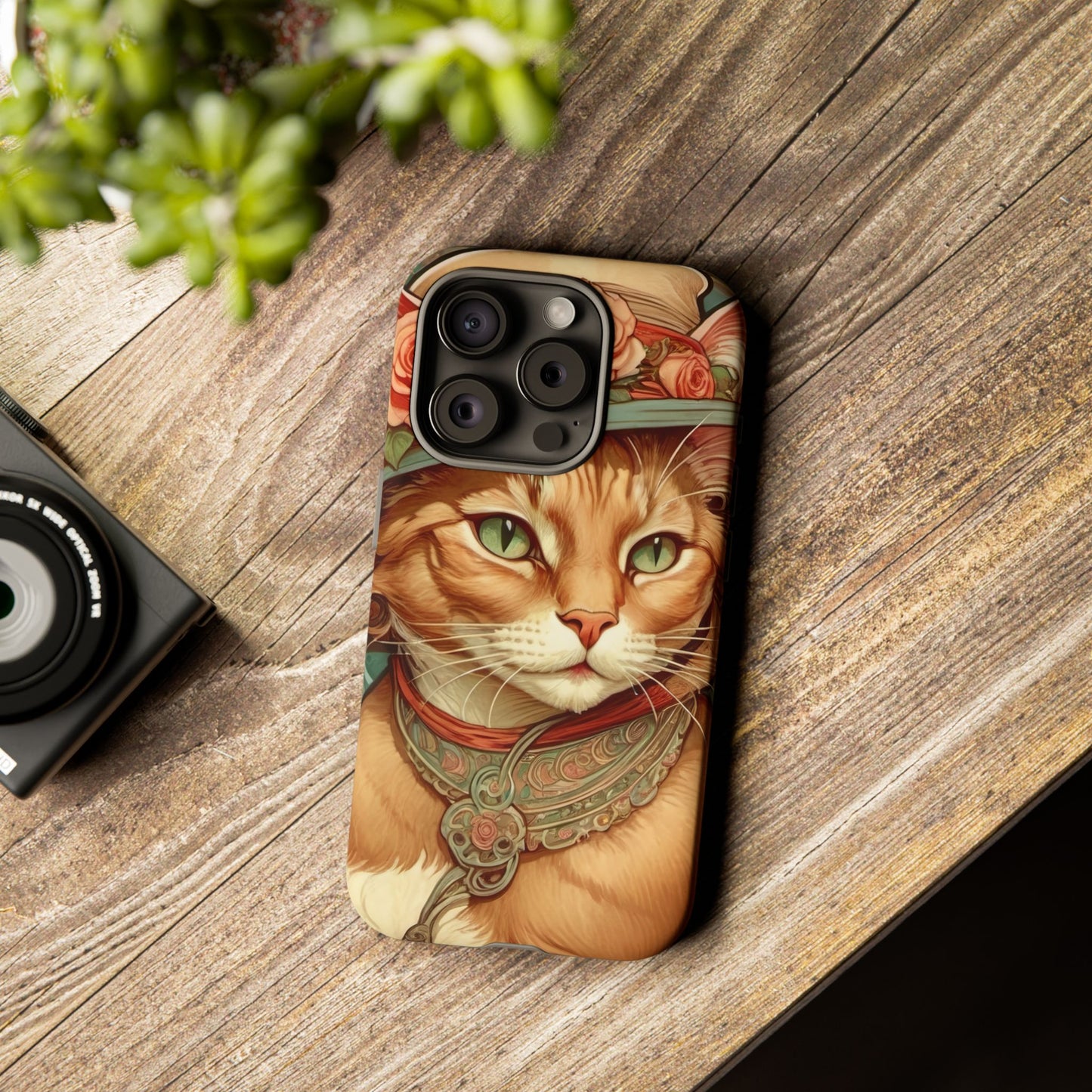 Alphonse Mucha Tough Phone Cases (A lady cat 2)