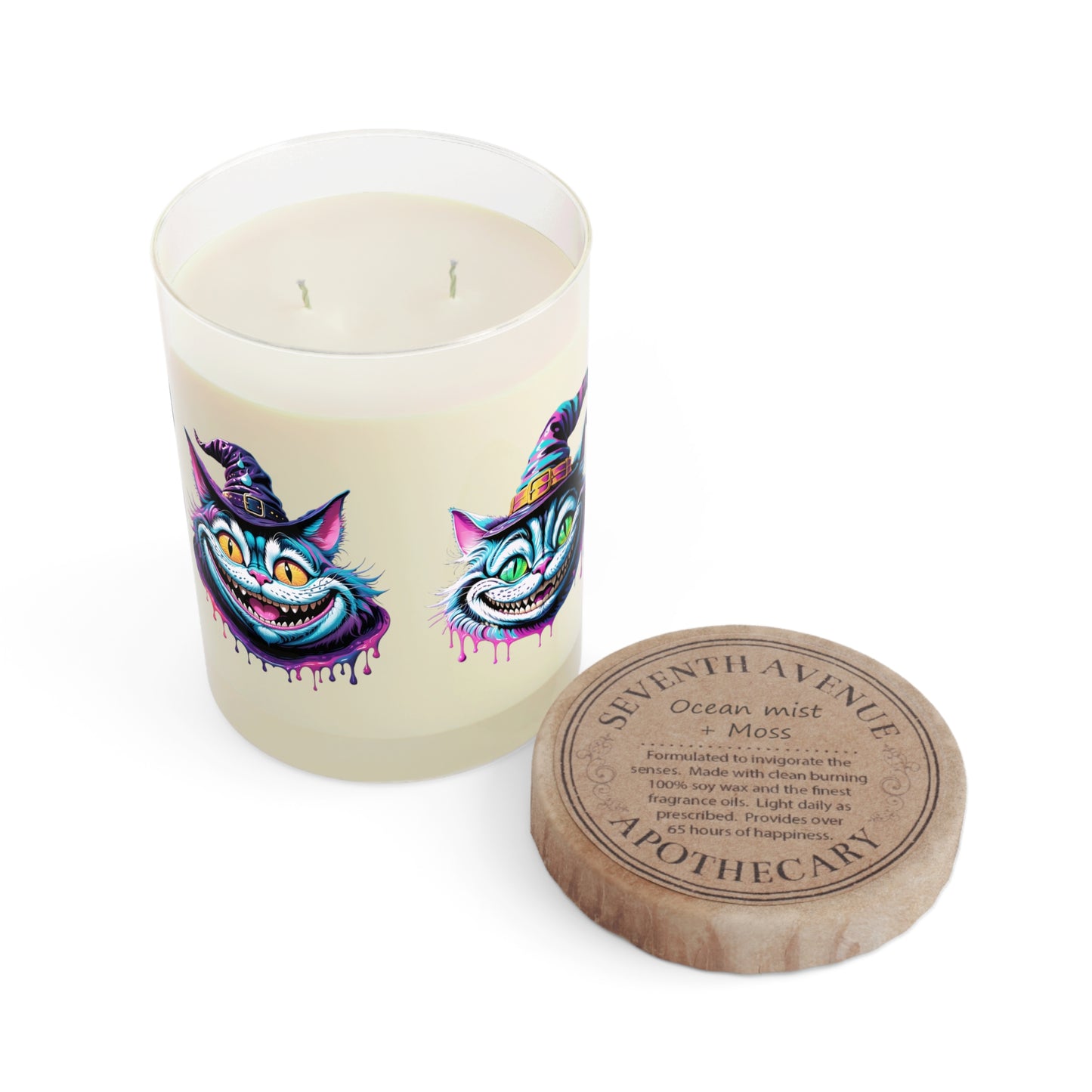 Halloween Cheshire Cat Scented Candle - Full Glass, 11oz