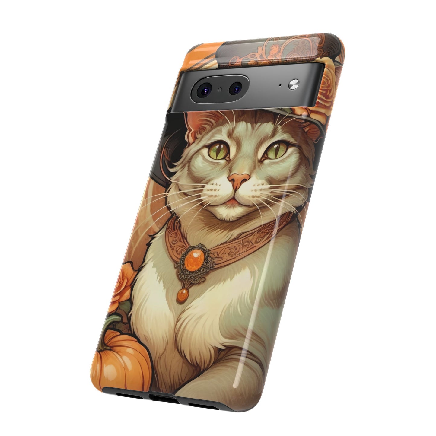 Halloween Alphonse Mucha Tough Phone Cases (A gentleman cat)