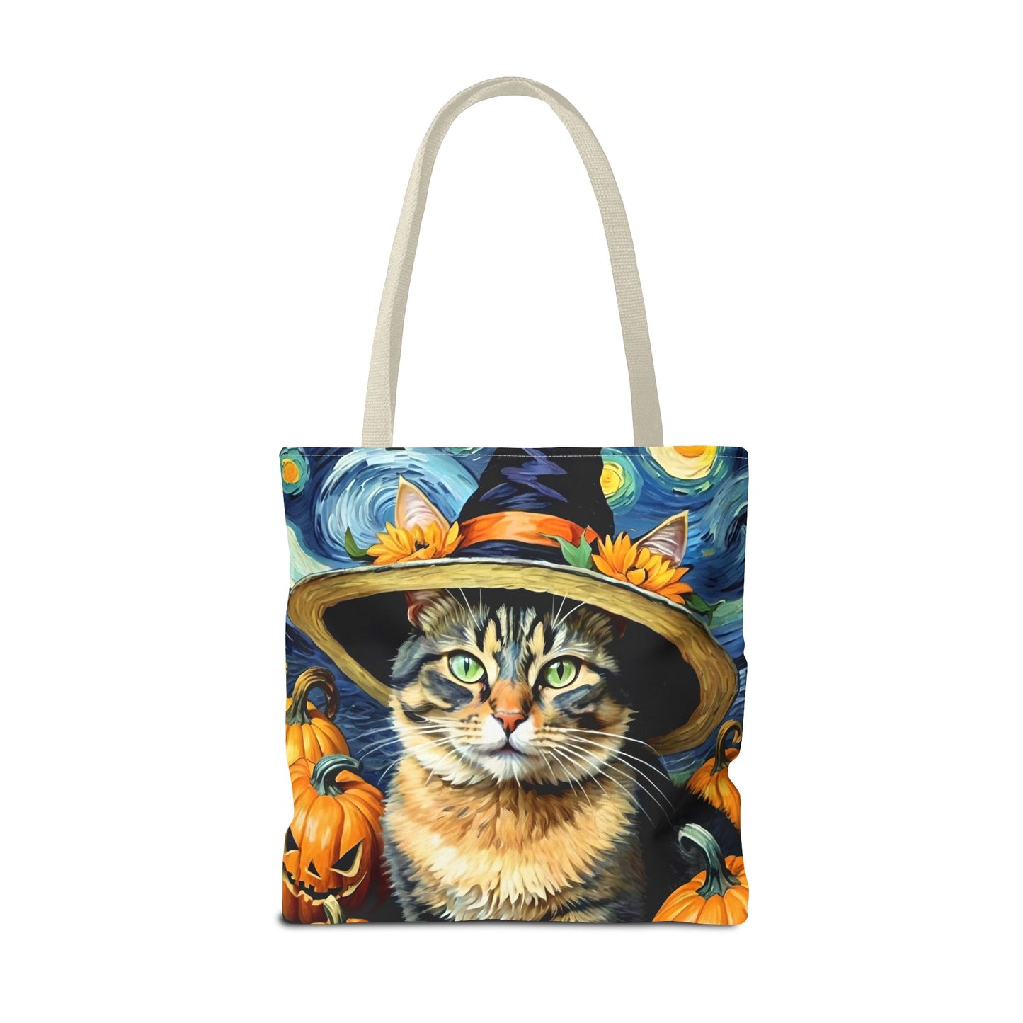 Van Gogh-Inspired Halloween Cat Tote