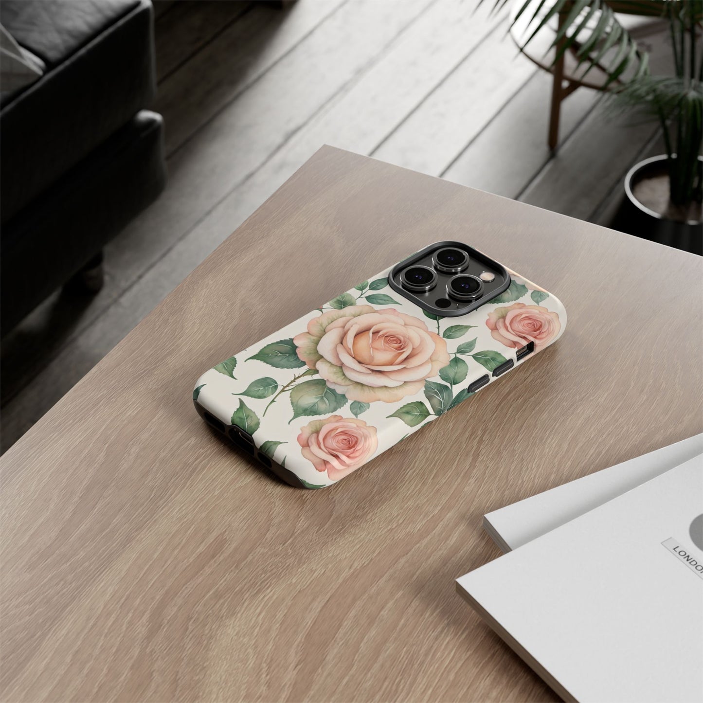 Watercolor Large Roses Tough Cases