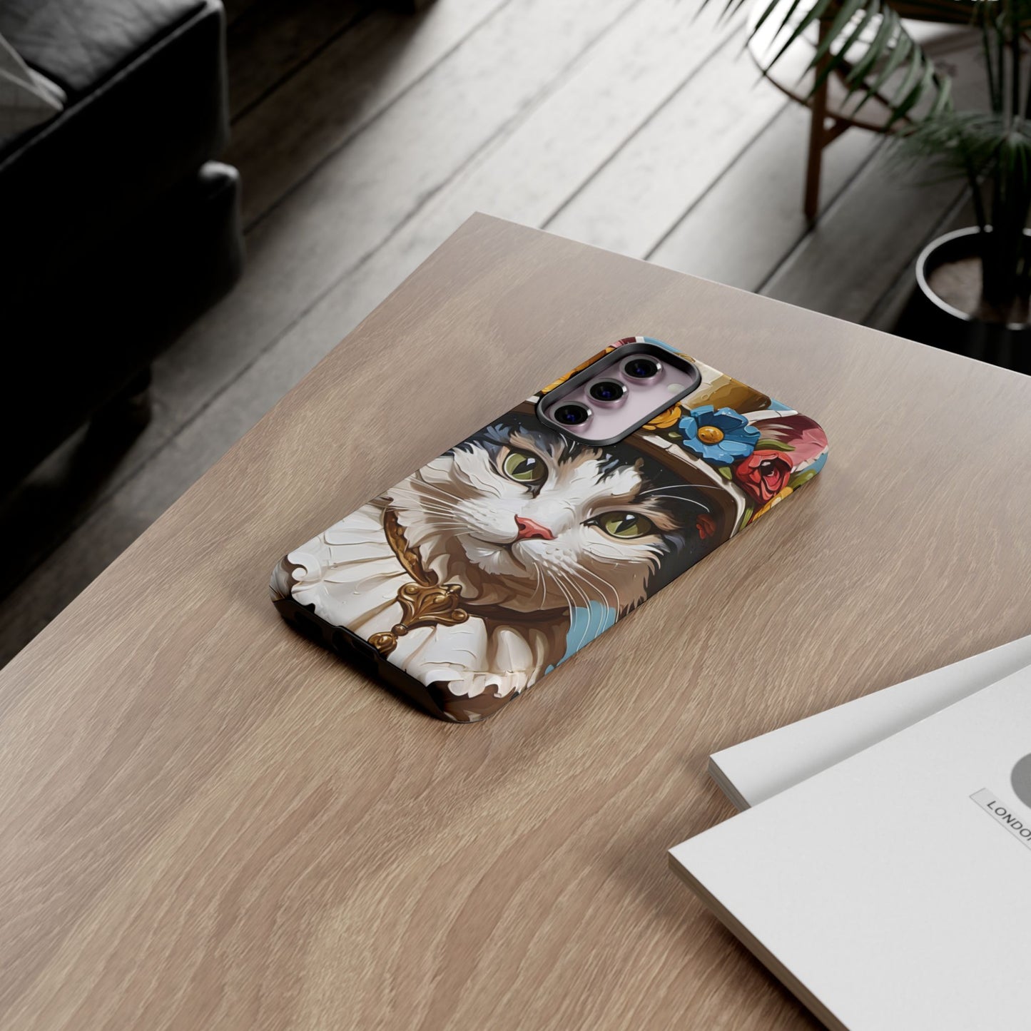 Oil Painting Cat Tough Phone Cases (A Lady)