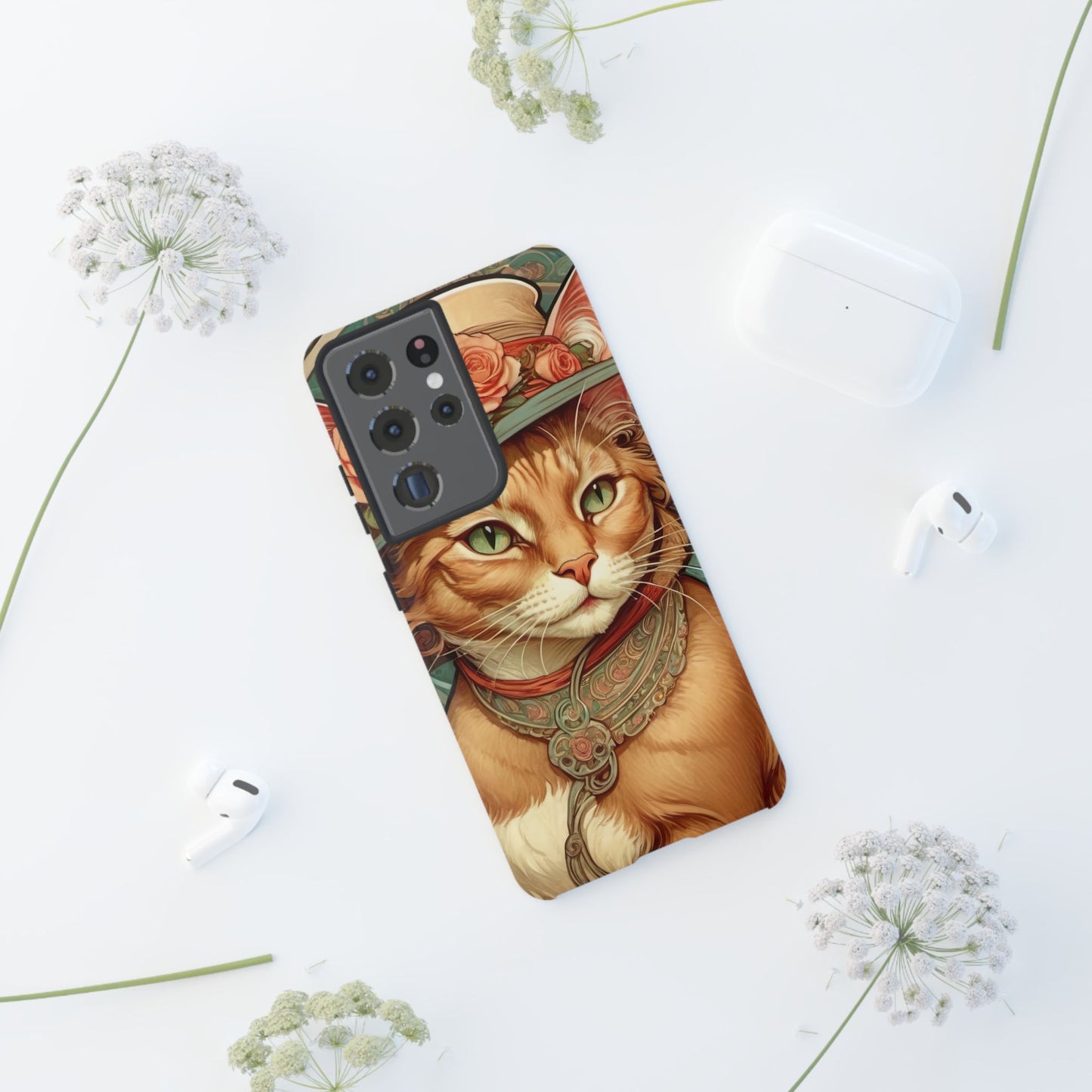 Alphonse Mucha Tough Phone Cases (A lady cat 2)