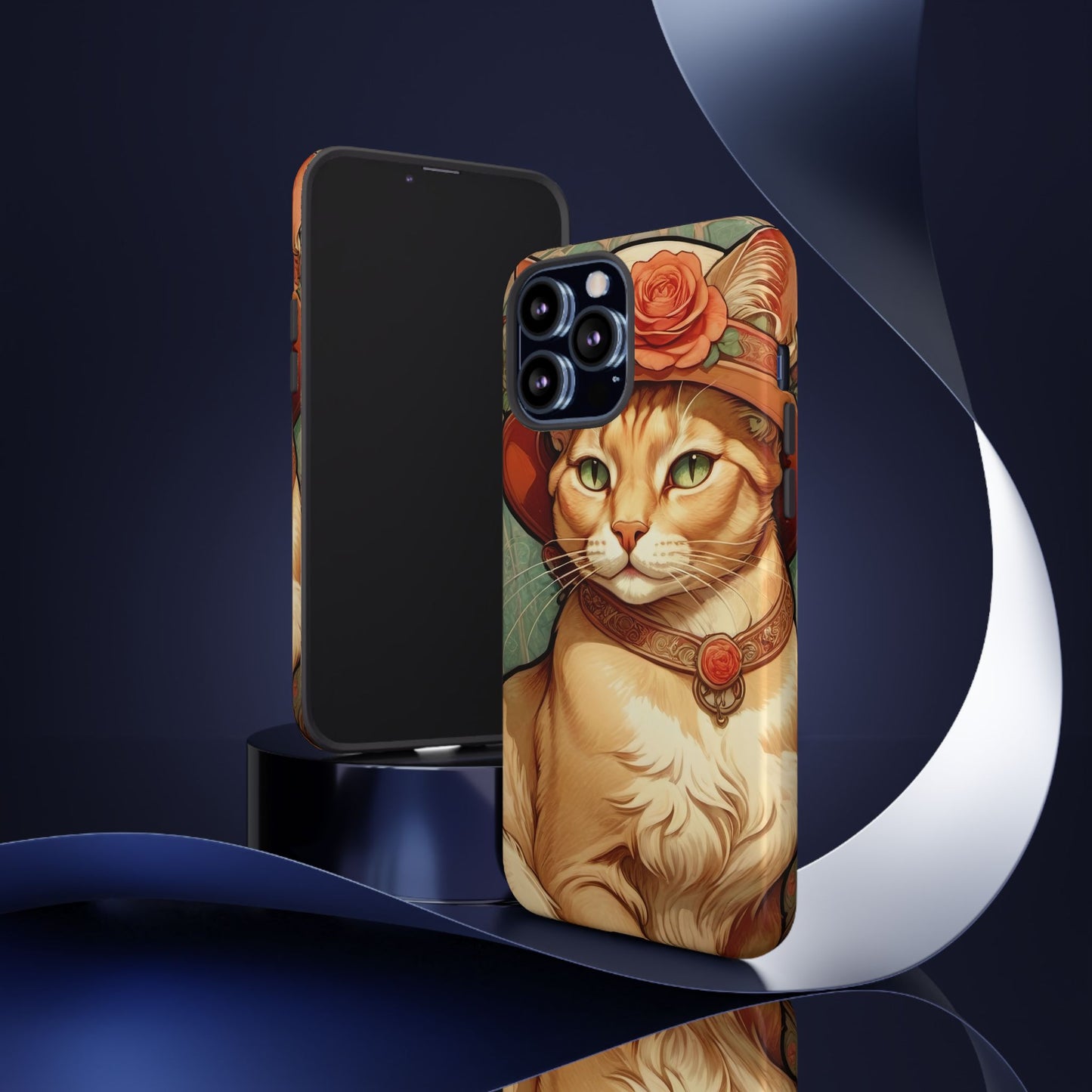 Alphonse Mucha Tough Phone Cases (A lady cat)