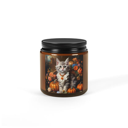 Halloween Rococo Cat Scented Soy Candle (Amber Jar)