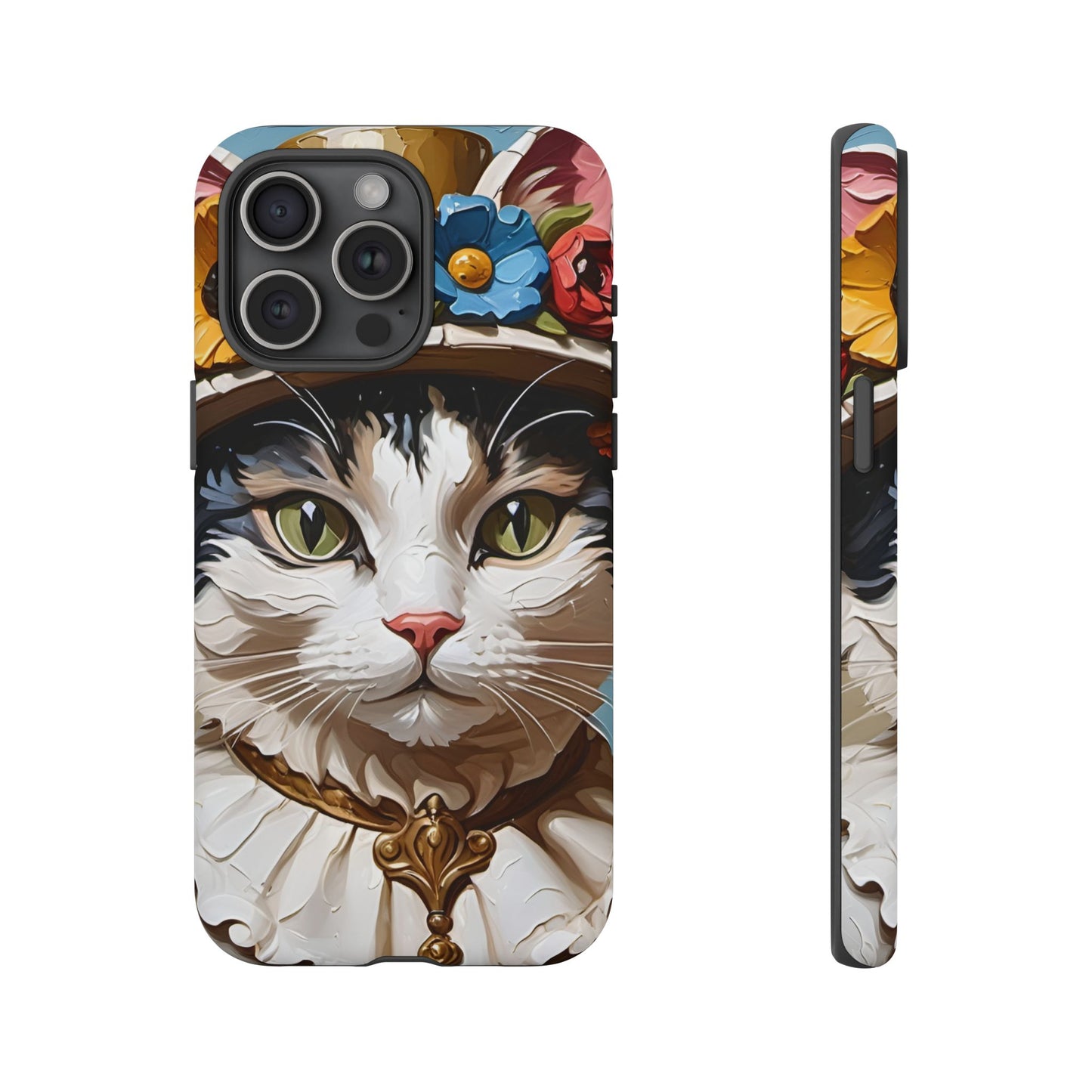 Oil Painting Cat Tough Phone Cases (A Lady)