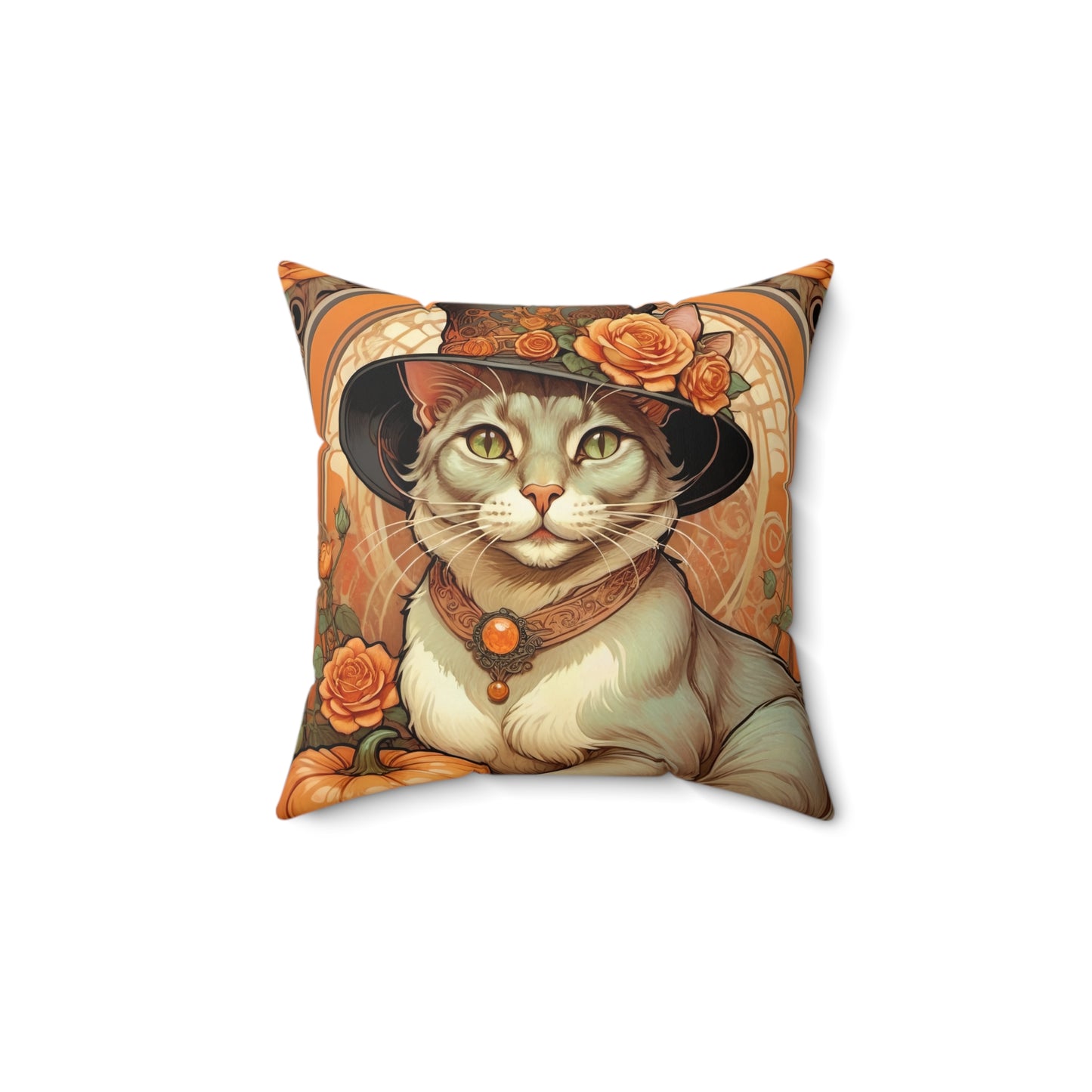 Halloween Art Nouveau Cat Pillow