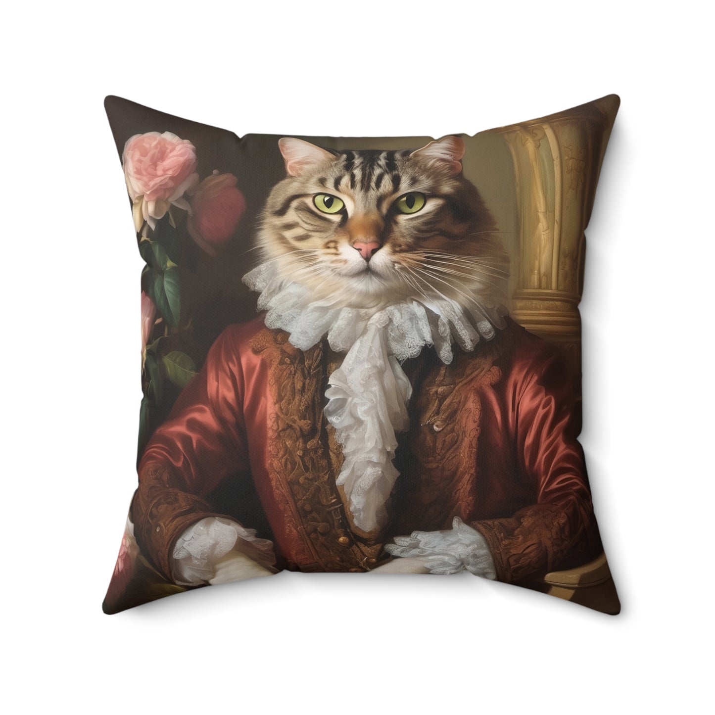 Rococo Cat Square Pillow (A Gentleman 2)