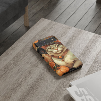 Halloween Alphonse Mucha Tough Phone Cases (A gentleman cat)