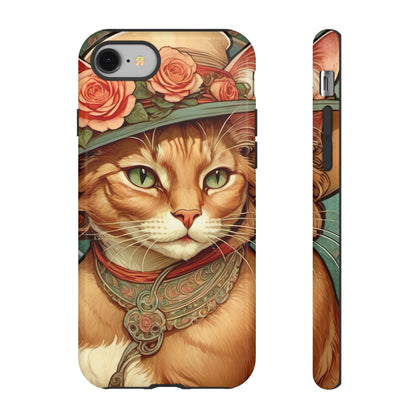 Alphonse Mucha Tough Phone Cases (A lady cat 2)