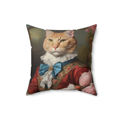 Rococo Cat Square Pillow (A Gentleman)