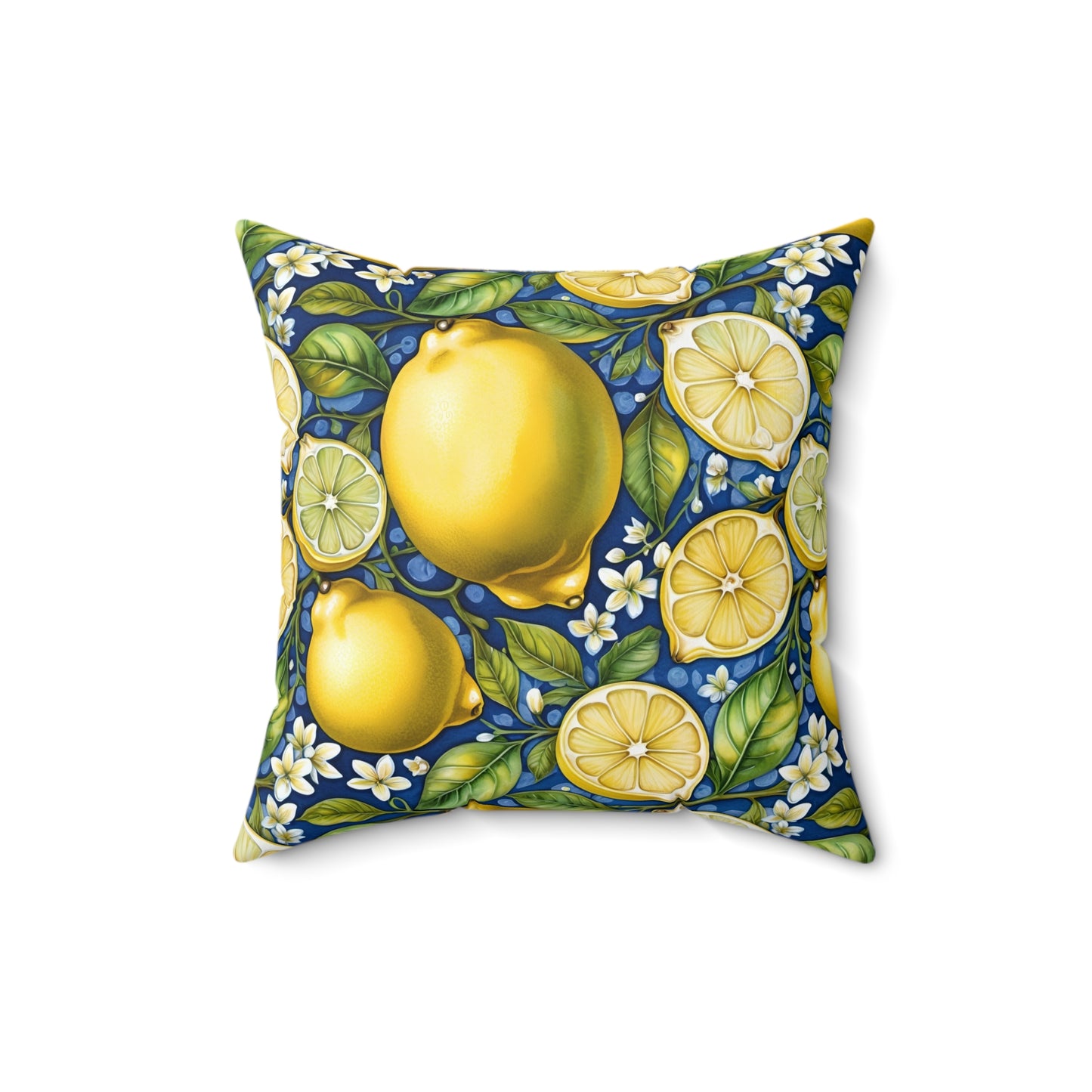 Rococo Blooming Lemons Square Pillow