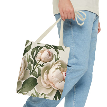 Large Watercolor Peonies Tote Bag