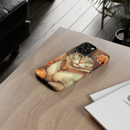 Halloween Alphonse Mucha Tough Phone Cases (A gentleman cat)