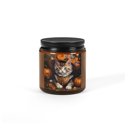 Halloween Rococo Cat Scented Soy Candle 2 (Amber Jar)