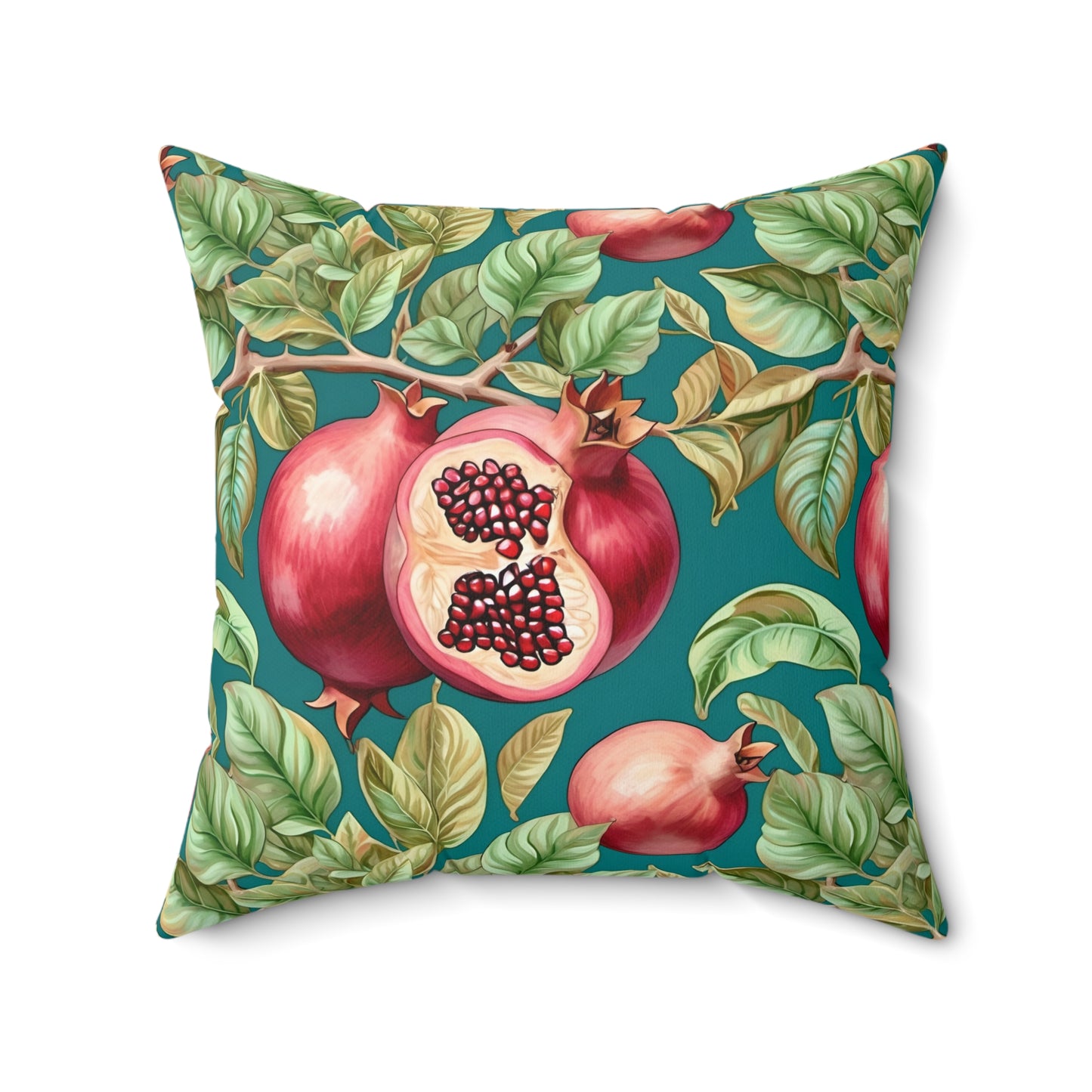 Rococo Pomegranates Square Pillow