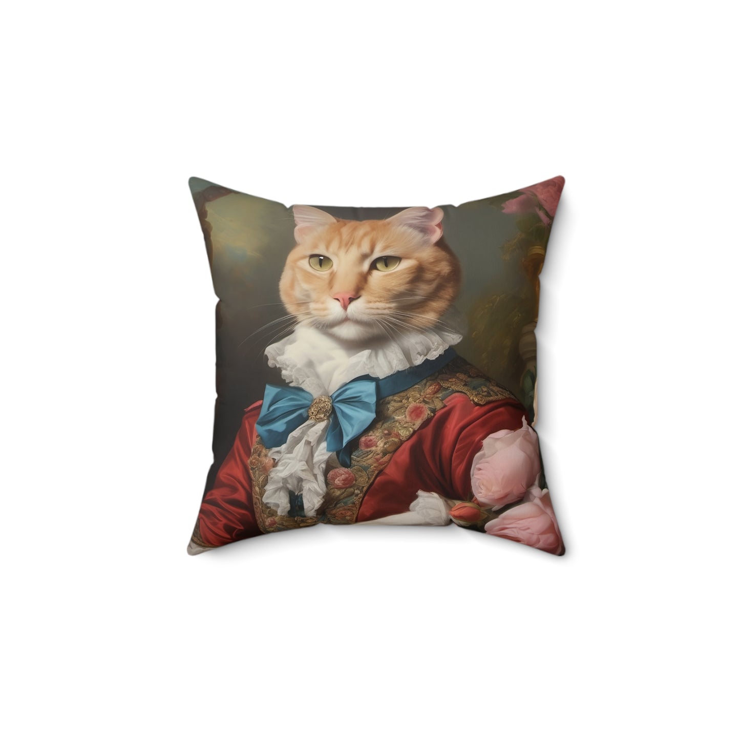 Rococo Cat Square Pillow (A Gentleman)