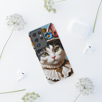 Oil Painting Cat Tough Phone Cases (A Lady)
