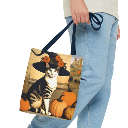 Halloween Piero della Francesca Renaissance Cat Tote