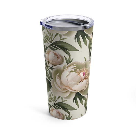 Watercolor Tender Peonies Tumbler 20oz