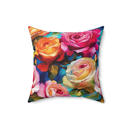Fauvism inspired Colorful Roses Square Pillow