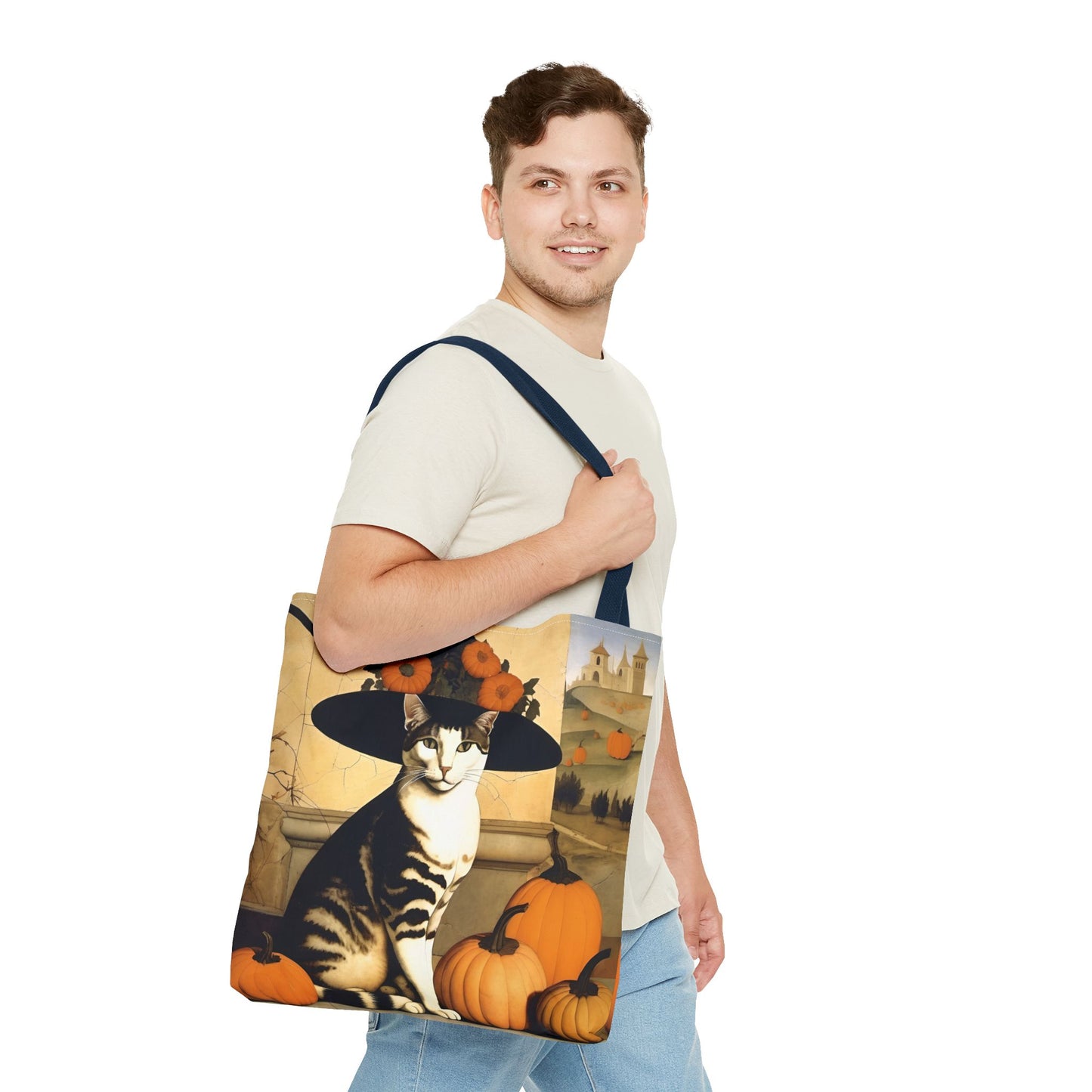 Halloween Piero della Francesca Renaissance Cat Tote