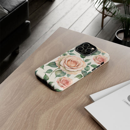 Watercolor Large Roses Tough Cases