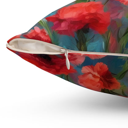 Claude Monet inspired Carnations Square Pillow