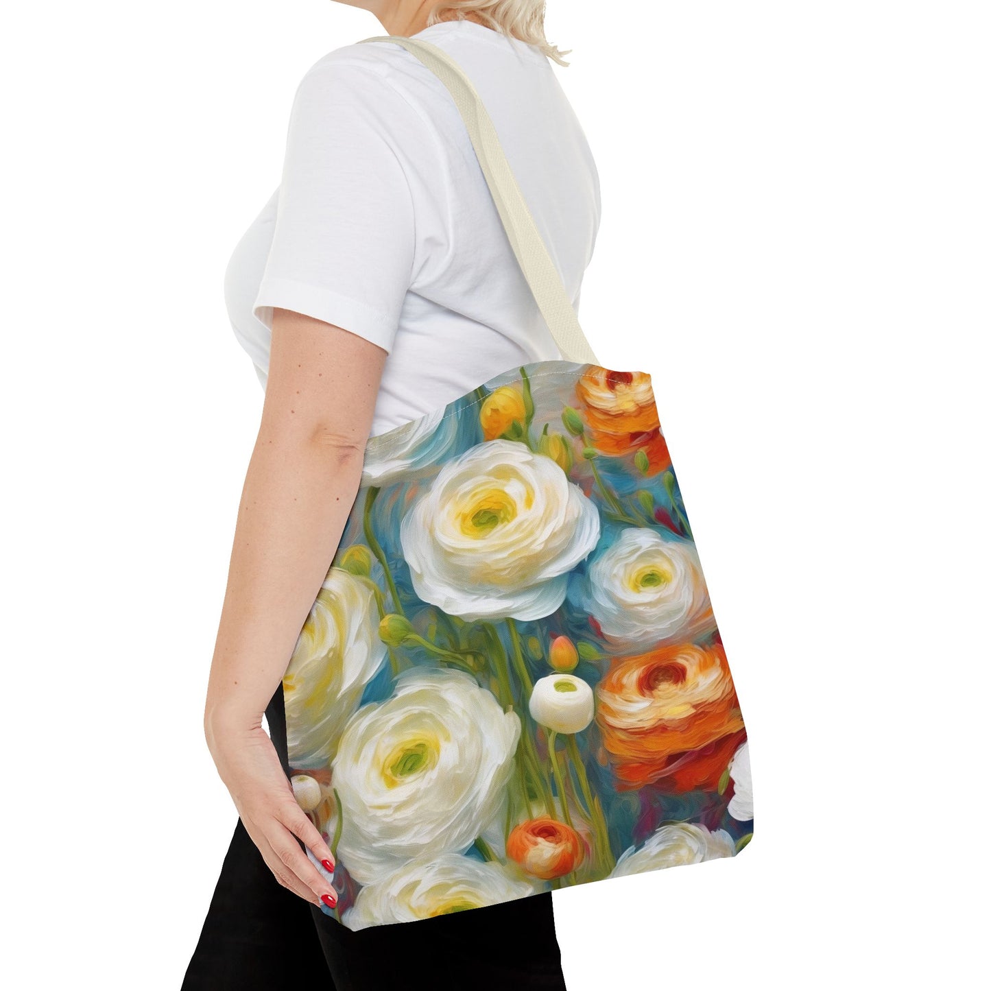 Claude Monet inspired Tender Ranunculus Tote Bag