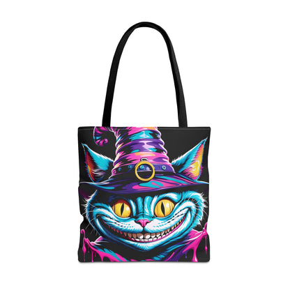 Halloween Cheshire Cat Tote Bag Black