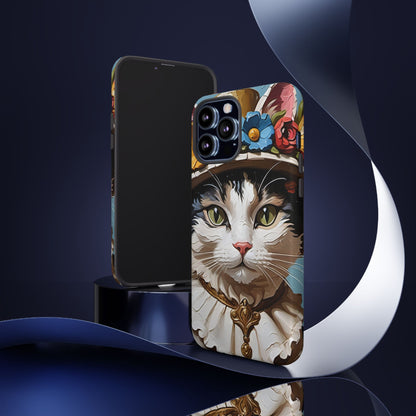 Oil Painting Cat Tough Phone Cases (A Lady)