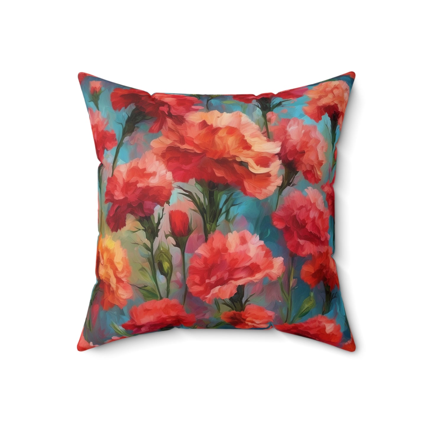 Claude Monet inspired Carnations Square Pillow