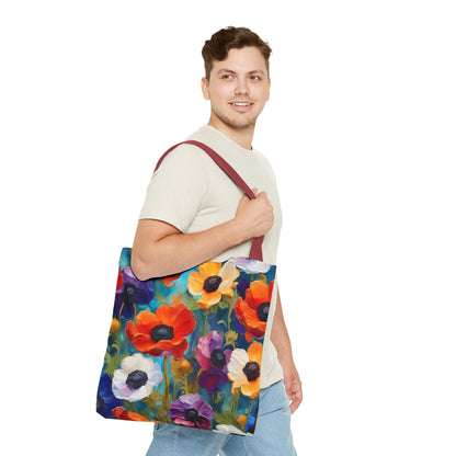 Claude Monet inspired Colorful Anemones Tote Bag