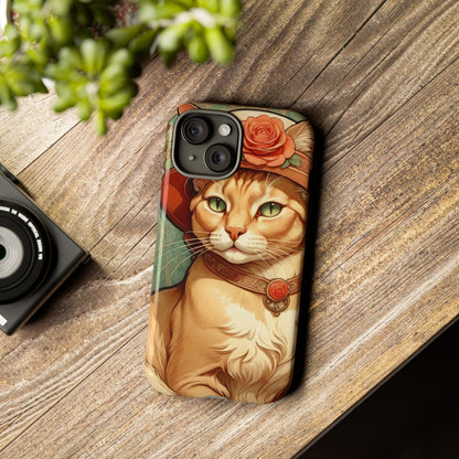 Alphonse Mucha Tough Phone Cases (A lady cat)