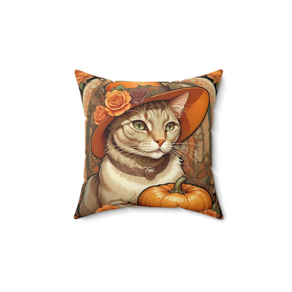 Halloween Art Nouveau Cat Pillow