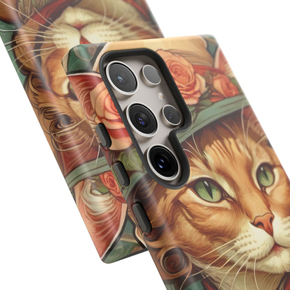 Alphonse Mucha Tough Phone Cases (A lady cat 2)