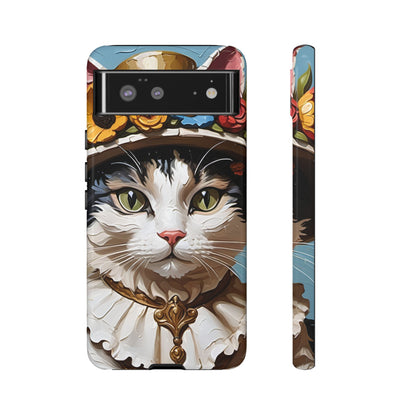 Oil Painting Cat Tough Phone Cases (A Lady)