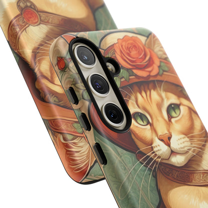 Alphonse Mucha Tough Phone Cases (A lady cat)