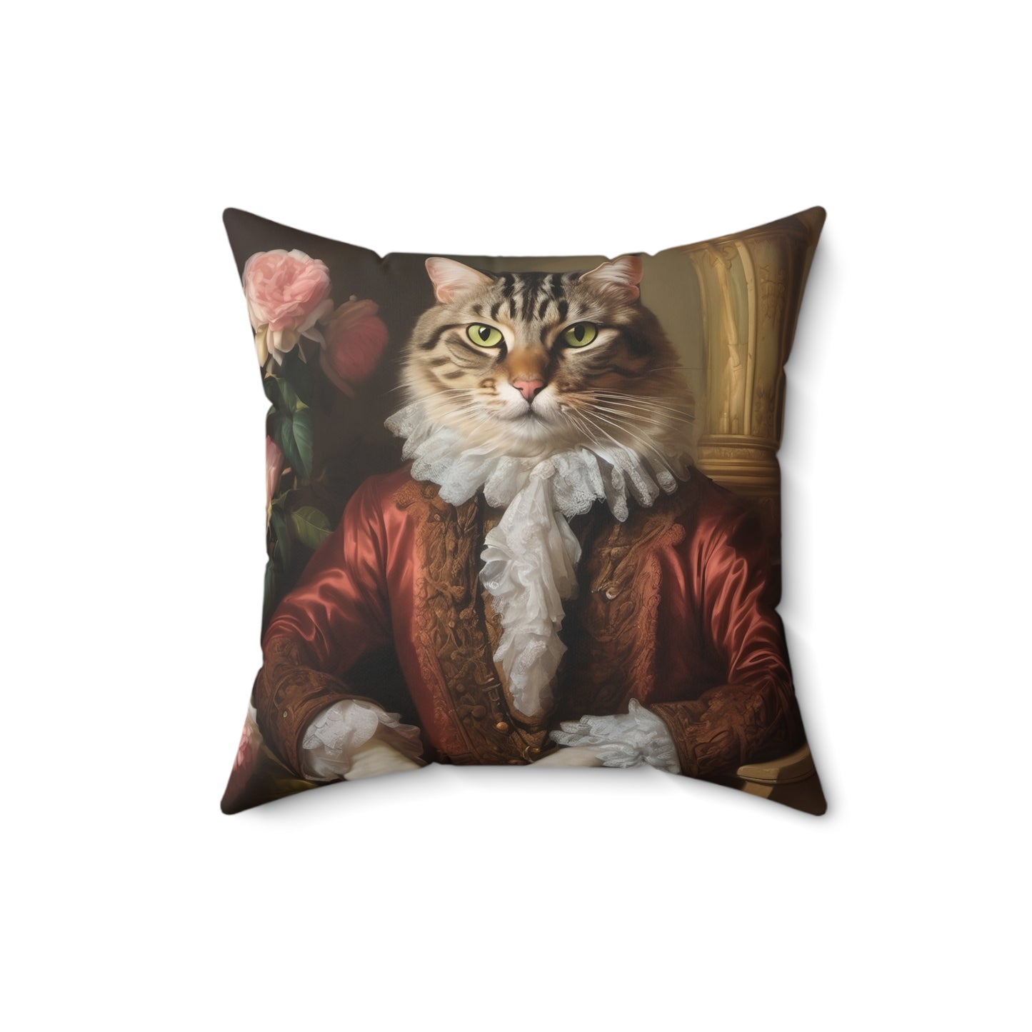 Rococo Cat Square Pillow (A Gentleman 2)