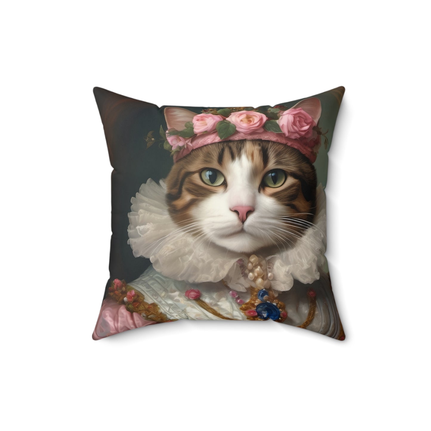 Rococo Cat Square Pillow (A Queen)