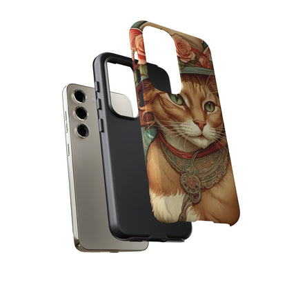 Alphonse Mucha Tough Phone Cases (A lady cat 2)