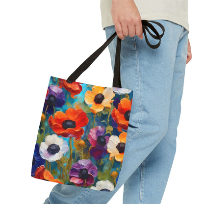 Claude Monet inspired Colorful Anemones Tote Bag